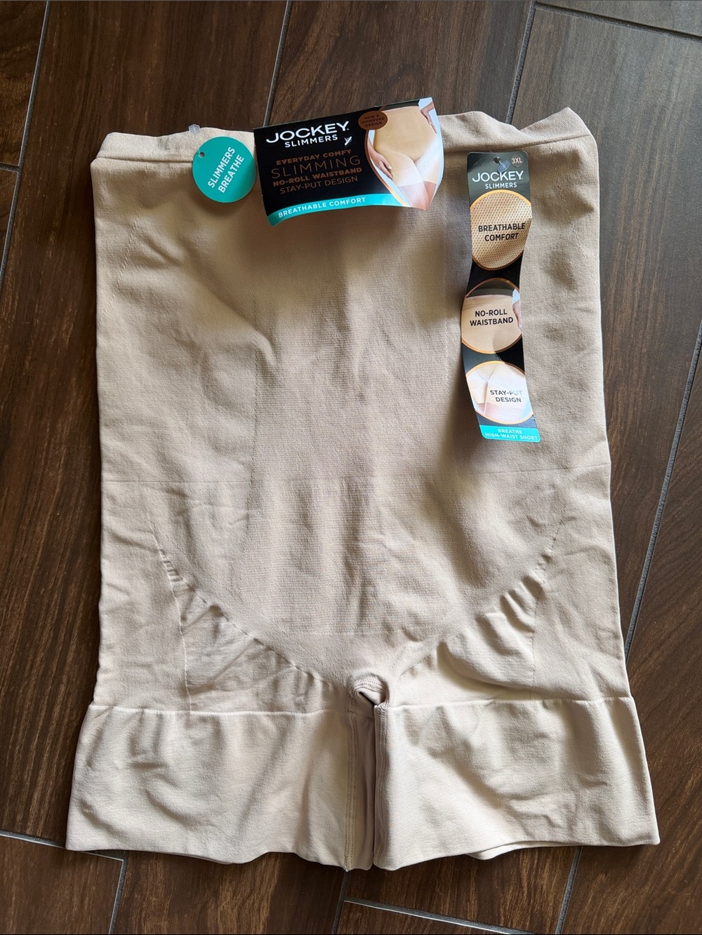 Jockey Slimmers Beige High-Waist Shaping Shorts